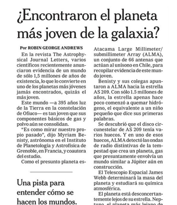 ¿Encontraron el planeta más joven de la galaxia?