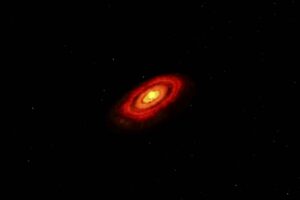 ​Representación tridimensional del disco que rodea la joven estrella HL Tauri​