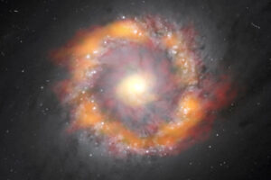 ALMA pesa agujero negro supermasivo en el centro de una galaxia espiral distante