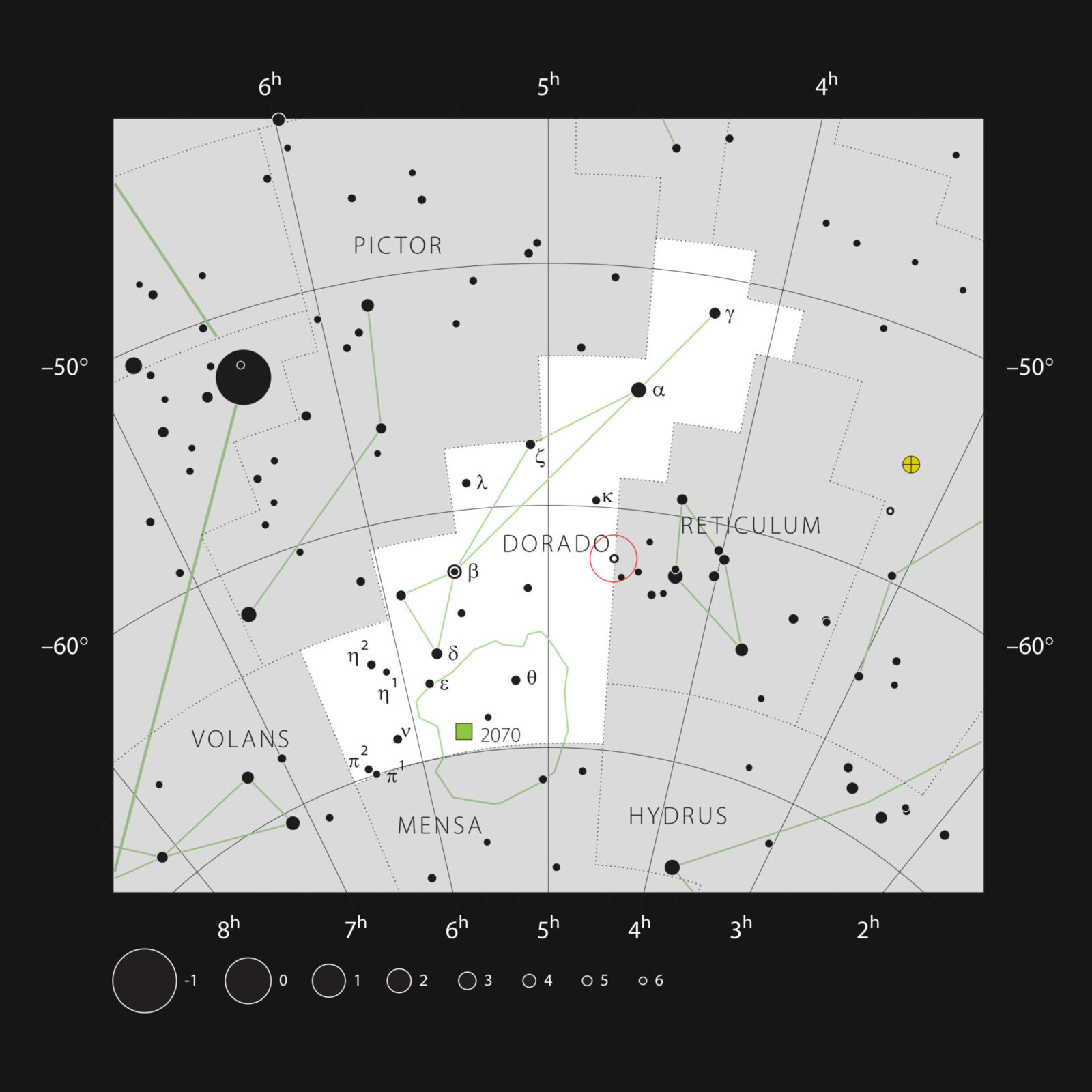 The star R Doradus in the constellation Dorado