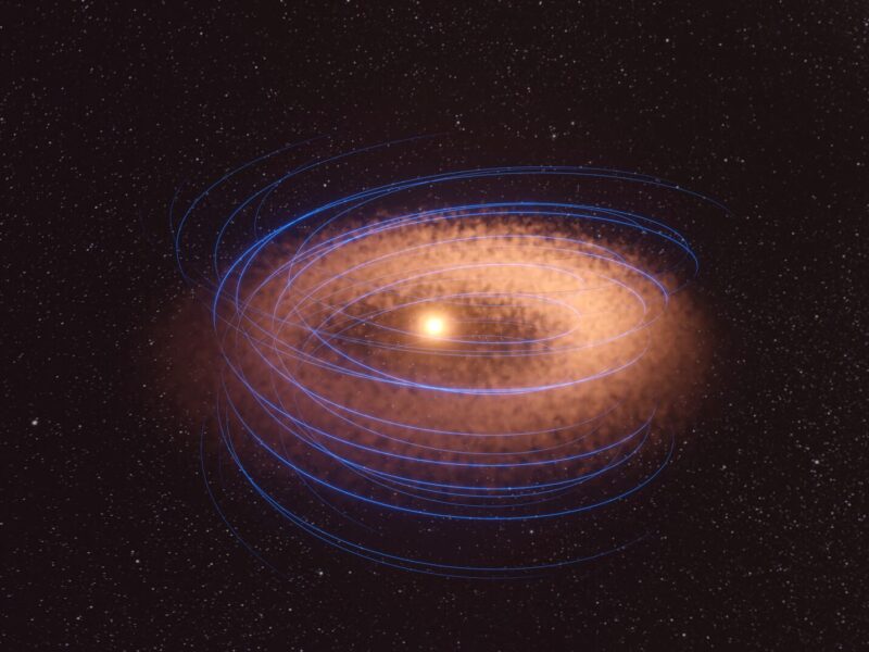 ALMA observa por primera vez un campo magnético en un disco protoplanetario  